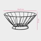 Фруктовница Доляна, 24.5×24.5×11 см, чёрная - Фото 3