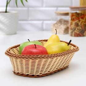 Корзинка для фруктов и хлеба овальная Доляна «Молочный шоколад», 27×19 см
