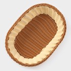 Корзинка для фруктов и хлеба Доляна «Молочный шоколад», 27×19 см, пластик, плетёная, молочная - Фото 4