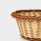 Корзинка для фруктов и хлеба Доляна «Молочный шоколад», 27×19 см, пластик, плетёная, молочная - Фото 5