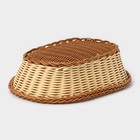 Корзинка для фруктов и хлеба Доляна «Молочный шоколад», 27×19 см, пластик, плетёная, молочная - Фото 6