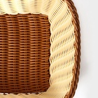 Корзинка для фруктов и хлеба Доляна «Молочный шоколад», 30×23 см, пластик, плетёная, молочная - Фото 4