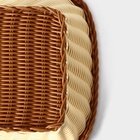 Корзинка для фруктов и хлеба Доляна «Молочный шоколад», 30×23 см, пластик, плетёная, молочная - Фото 5