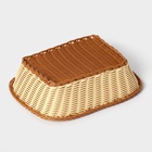 Корзинка для фруктов и хлеба Доляна «Молочный шоколад», 30×23 см, пластик, плетёная, молочная - Фото 6