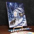 Картина по номерам на холсте с подрамником «Зимняя ночь» 30х40 см - Фото 1