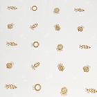 Пленка глянцевая "Елочные игрушки", золото - белая, 0,8 х 6,8 м, 40 мкм, 200 гр - фото 24522217