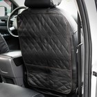 Накидка-незапинайка на спинку сиденья Cartage, экокожа, с карманом, 60×40 см, черный - Фото 2
