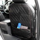 Накидка-незапинайка на спинку сиденья Cartage, экокожа, с карманом, 60×40 см, черный - Фото 3