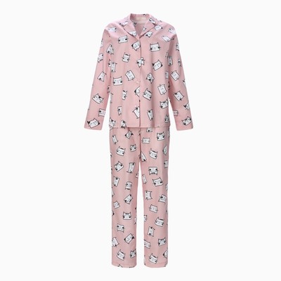 Пижама женская (рубашка, брюки) KAFTAN «Котики», размер 48-50