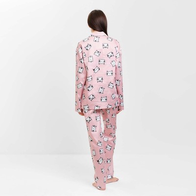 Пижама женская (рубашка, брюки) KAFTAN «Котики», размер 48-50