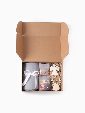 Новогодний подарочный набор «Настоящее счастье» плед и аксессуары