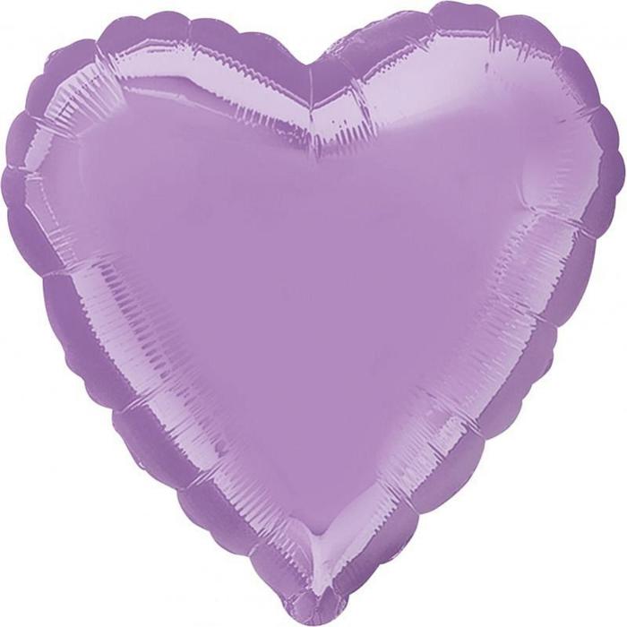 Шар фольгированный 18" «Сердце», цвет лавандовый - Фото 1