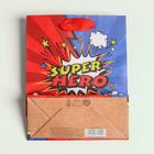 Пакет подарочный крафтовый вертикальный, упаковка, «Супер герой», S 12 х 15 х 5.5 см - Фото 4