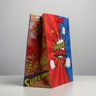 Пакет подарочный крафтовый вертикальный, упаковка, «Супер герой», ML 23 х 27 х 11.5 см - Фото 2