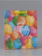 Пакет подарочный крафтовый, упаковка, «Happy birthday», ML 27×23×11.5 см - Фото 2