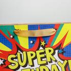 Пакет подарочный крафтовый горизонтальный, упаковка, «Super birthday», MS 23 х 18 х 10 см - Фото 3