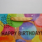 Пакет подарочный крафтовый вертикальный, упаковка, Happy birthday, ML 23 х 27 х 11.5 см 4764595 - фото 13472547