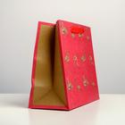 Пакет подарочный крафтовый горизонтальный, упаковка, «Фламинго», ML 27 х 23 х 11,5 см - Фото 2