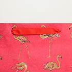 Пакет подарочный крафтовый горизонтальный, упаковка, «Фламинго», ML 27 х 23 х 11,5 см - Фото 3