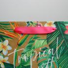 Пакет подарочный крафтовый горизонтальный, упаковка, «Tropical gift», 23 х 18 х 10 см - Фото 3