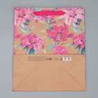 Пакет подарочный крафтовый вертикальный, упаковка, «Цветы», ML 23 х 27 х 11,5 см - Фото 6