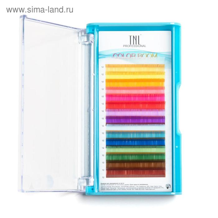 Цветные ресницы на ленте TNL Color boom MIX 0.10, 12 мм, изгиб D, 16 линий