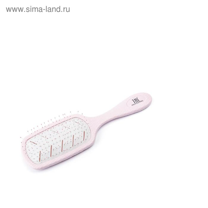 Щетка массажная для волос TNL Bio прямоугольная, 68х228 мм, розовая