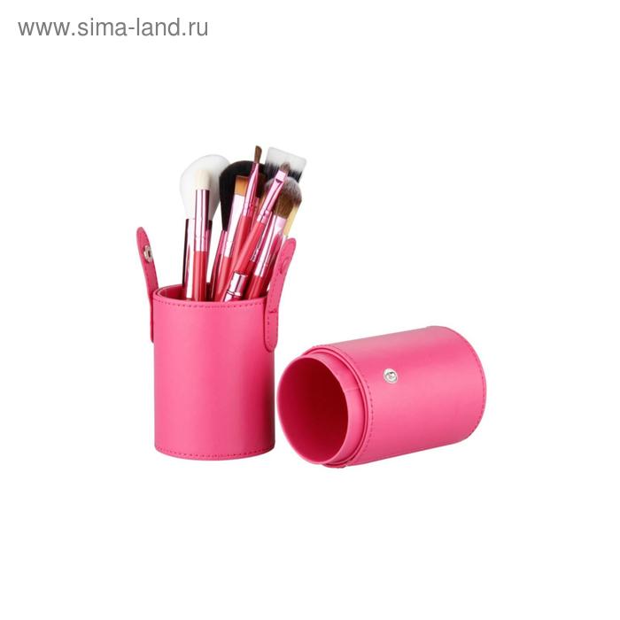 Набор кистей для макияжа в розовой тубе TNL, 12 шт.