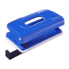 Дырокол с линейкой 10 листов, Lamark Metallic, синий - Фото 5
