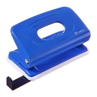 Дырокол с линейкой 10 листов, Lamark Metallic, синий - Фото 7