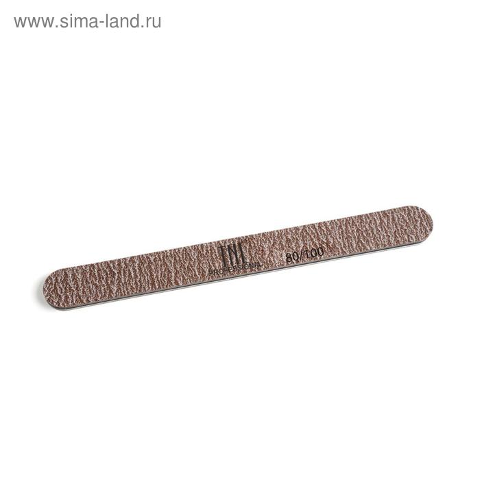 Пилка для ногтей узкая 80/100, коричневая