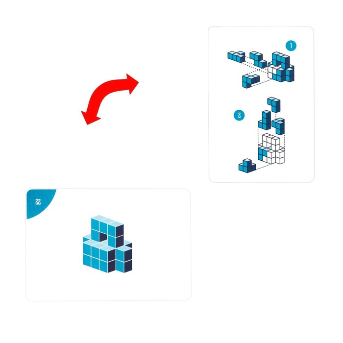 Игра головоломка «Синий куб», 7 объемных деталей - фото 1908607149