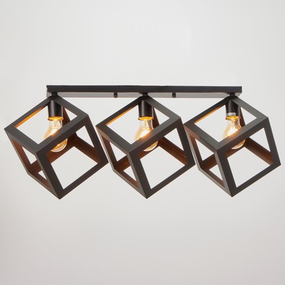 Светильник «Куб» 3хE27 40 Вт черный 78×22×30 см BayerLux
