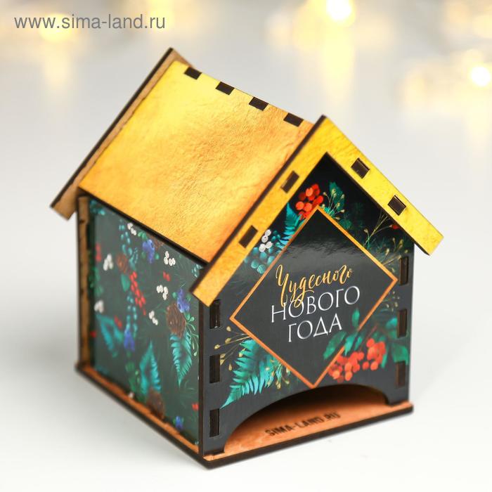 Новогодний чайный домик "Чудесного Нового Года" 10,5х9,5х12 см - Фото 1