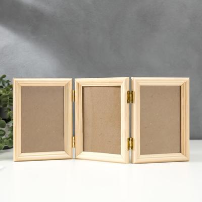 Фоторамка - коллаж на 3 фото 10×15 см «Тройная», белое дерево