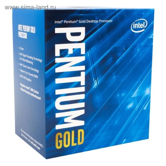 Процессор Intel Pentium Gold G6400 Original LGA1200, 2x4ГГц, 2666МГц, UHD610, TDP 58Вт, Box   537359 - Фото 1