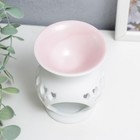 Аромалампа для эфирных масел «Сеточка из сердец», керамика, 9×7.5×7.5 см, МИКС - Фото 5