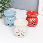 Аромалампа для эфирных масел «Цветок», керамика, 7.7×6.7×6.7 см, МИКС - Фото 1