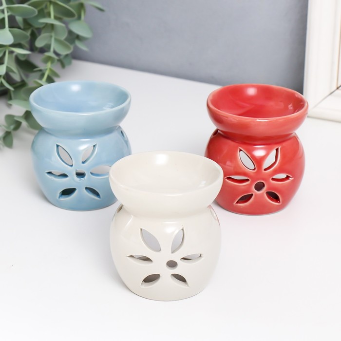 Аромалампа для эфирных масел «Цветок», керамика, 7.7×6.7×6.7 см, МИКС - Фото 1