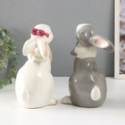 Сувенир керамика "Кролики милашки" белые МИКС 20х10х10,5 см - Фото 5