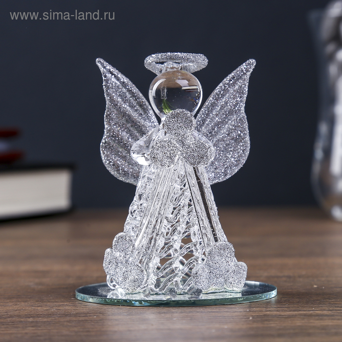 Сувенир "Ангелок с цветными вставками на зеркале" 7×4,5 см - Фото 1