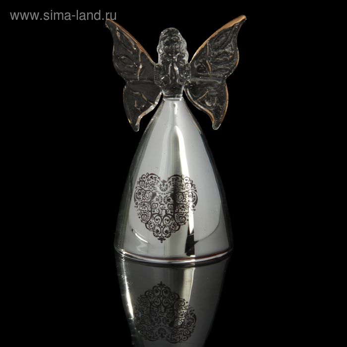 Сувенир "Ангелок с зеркальной юбочкой ажурное сердце" 10х6 см - Фото 1