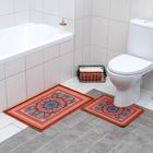 Набор ковриков для ванной и туалета Доляна «Геомертик», 2 шт: 50×78 см, 40×50 см, цвет серый - фото 320648858