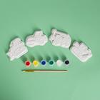 Набор магнитов под раскраску 4 шт «Техника», краска 6 цв по 2 мл, кисть - фото 42853403