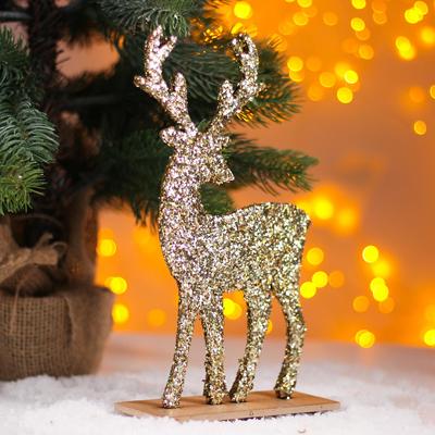 Декор новогодний «Яркий олень» золотой, 6×14×24 см
