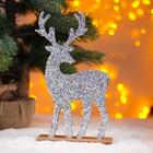 Декор новогодний «Яркий олень» серебряный, 6×14×24 см - Фото 2