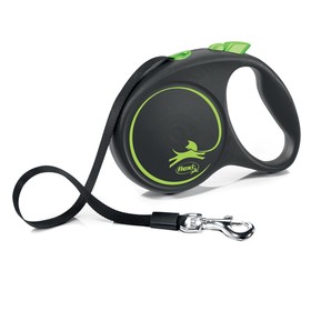 Рулетка Flexi Black Design L (до 50 кг) 5 м лента, черный/зеленый 5423215