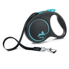 Рулетка Flexi Black Design L (до 50 кг) 5 м лента, чёрный/синий - Фото 1