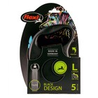 Рулетка Flexi Black Design L (до 50 кг) 5 м лента, чёрный/синий - Фото 4