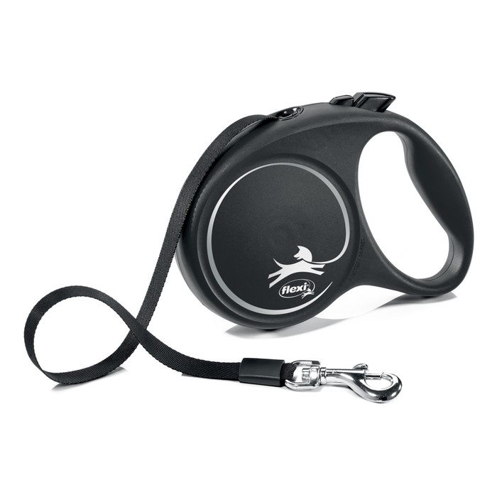 

Рулетка Flexi Black Design M (до 25 кг) 5 м лента, черный/серебро